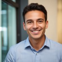 Happy customer portrait for testimonials and social proof section