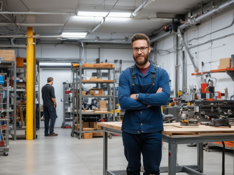 Modern workshop space showing professional repair environment for company story hero